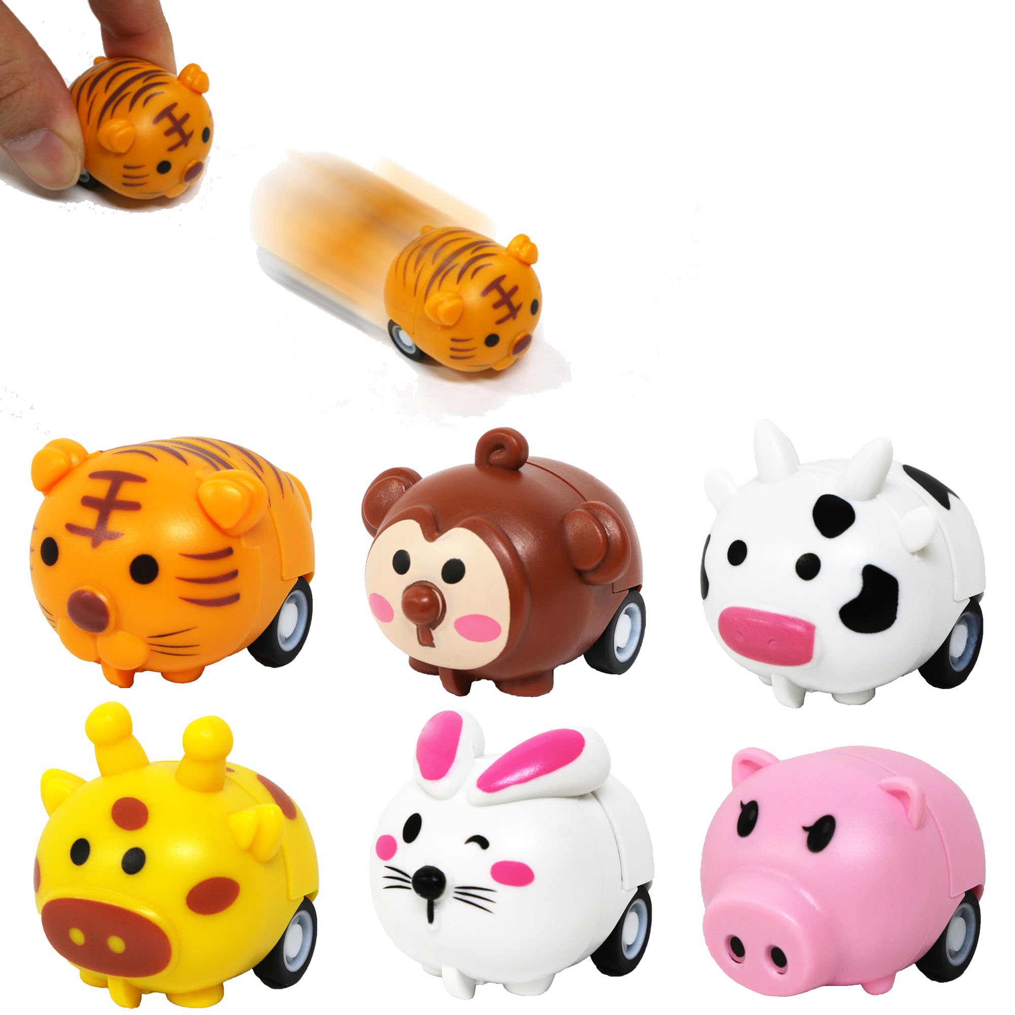 Amazon.co.jp: プルバックカー おもちゃ アニマルプルバックカー 全6